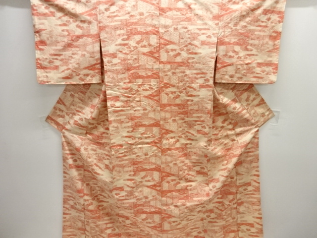 JAPANESE KIMONO / ANTIQUE KIMONO / SILK / TSUMUGI / WOVEN EGASUMI